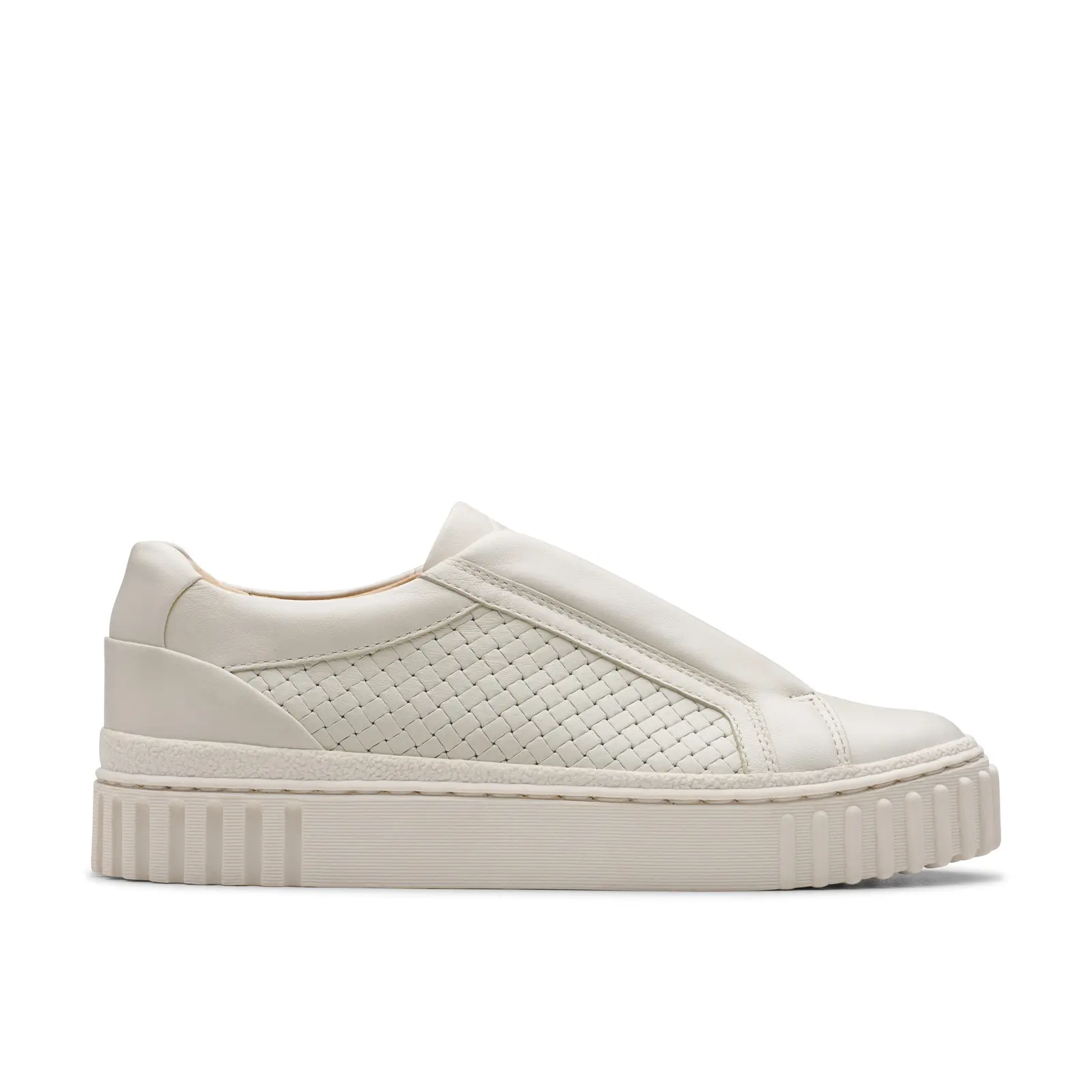 Clarks Mayhill Bay 26181207 Womens White Leather Lifestyle Sneakers Shoes