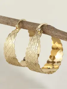 Women's Boho Carved Hoop Earrings, Dainty Fashion Jewelry for Party, Daily Clothing Decor, Trendy All-match & Exquisite Jewelry for Birthday Gift, Trendy Fashionable Accessories