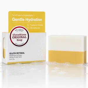 Gluta Retinol Soap Bar 135g – Glutathione, Retinyl Linoleate, Tea Tree, Turmeric & Centella Asiatica for Skin Renewal, Brightening, Hydration, Cold Process Gentle Cleansing