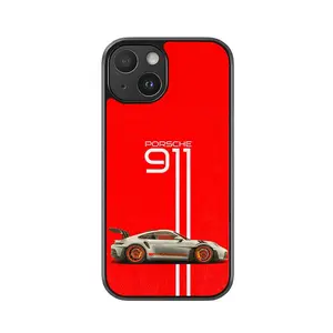 Porsche 911 GT3 RS Phone Case - Red and White Design Metal Case Full Series iPhone X to iPhone 17 Premium Aesthetic Protection