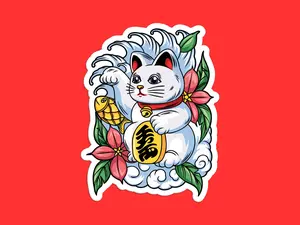 Lucky Cat Sticker