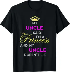Princess Gift For girls Tiara Birthday Niece Gift From Uncle T-Shirt