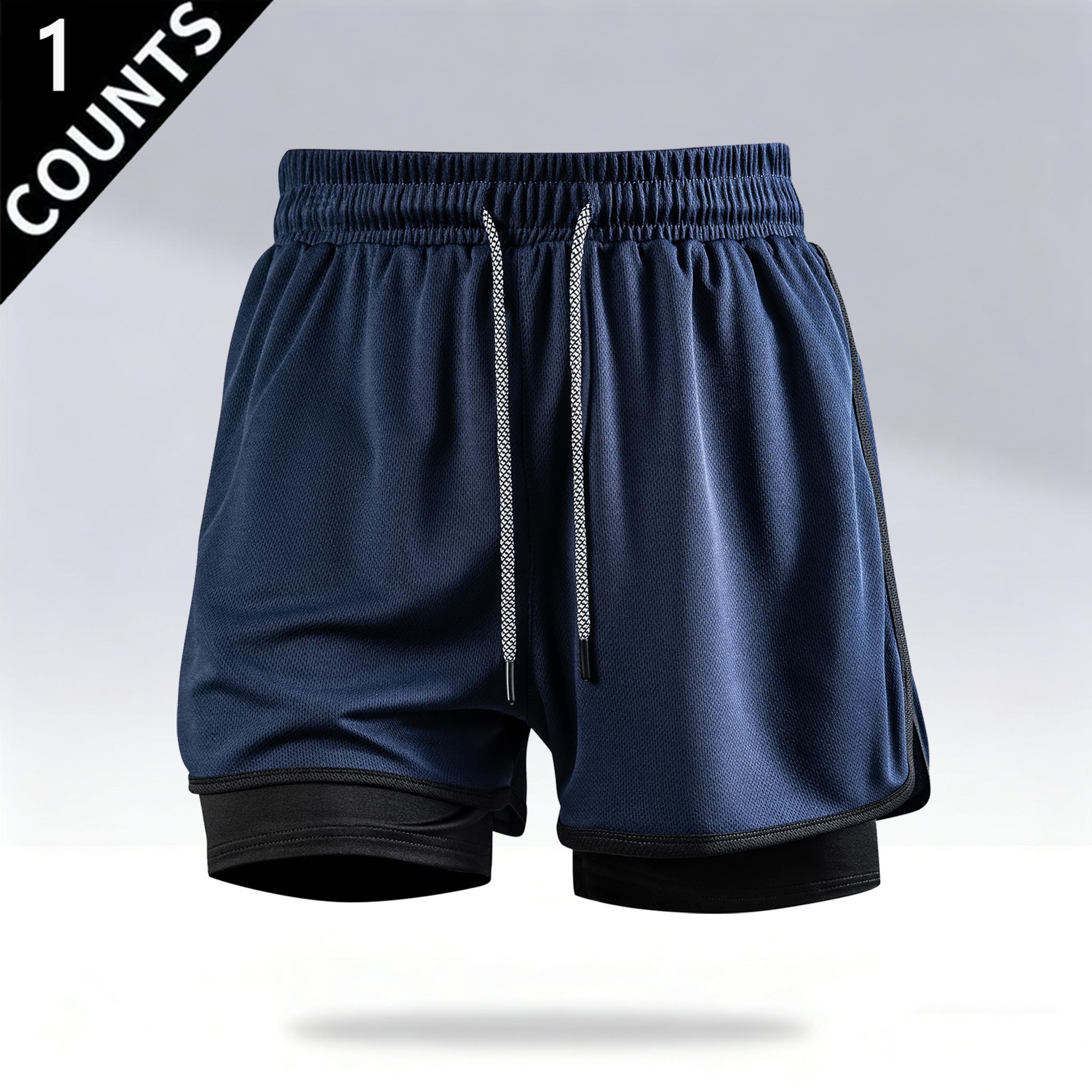 4-Pack Men’s 2-in-1 Running Shorts with Liner, Quick-Dry Breathable Mesh Athletic Workout Shorts, Lightweight Gym Basketball Shorts with Drawstring and Pockets, Summer Multi-Pack Sports Shorts for Fitness and Everyday Wear