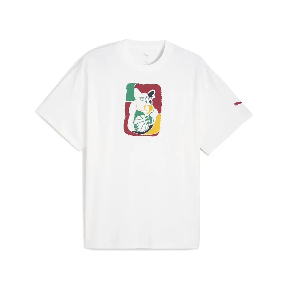 PUMA Mens Dylan Exhibit Tee Iv Graphic Crew Neck Short Sleeve Casual Tops Casual - White