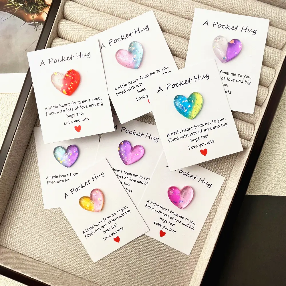 LOVE Series Unisex Holiday Theme Pocket Hug Greeting Cards (8-Pack) - Doll Accessories for Christmas, Friends, Gratitude & Blessings Expression with Versatile Use, Friends/Family