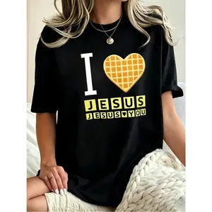I Love Jesus Jesus Love You Shirt, Bryce Crawford Merch, Christian Apparel Graphic Tee, Funny Christian Breakfast T-shirt, Unisex Casual a Inspirational Quote TShirt,new product