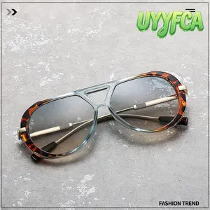 Unisex Retro Aviator Sunglasses, Large Frame Pilot Style with Double Bridge, Gradient UV400 Protection Lenses, Lightweight Metal Arms for Outdoor and Casual Streetwear beach outfits  Fishing glasses summervibes,summerwins