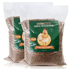LuckyQworms 20 lbs Dried Mealworms for Chickens Birds Bluebirds Hamsters Turtles Fish Hedgehogs High Protein Omega-3 Fatty Acids Pet Food for Poultry Reptile Rodent Daily Treats