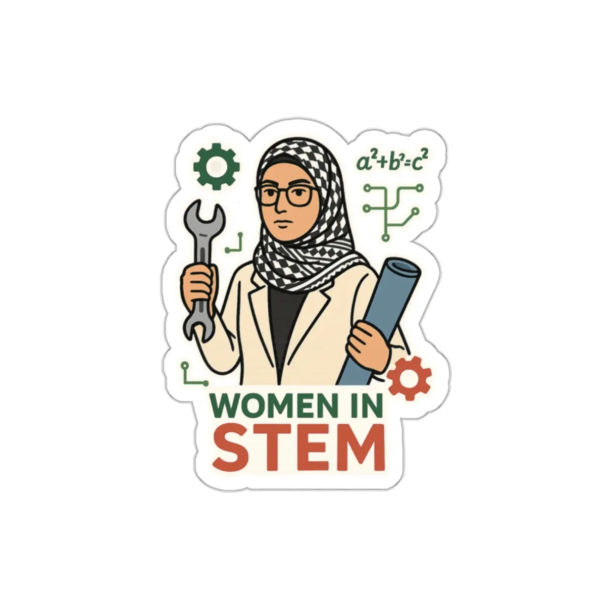 Empowering Women in STEM Die-Cut Stickers - Laptop Decals, Gift for STEM Enthusiasts, Women Empowerment, Science Stickers