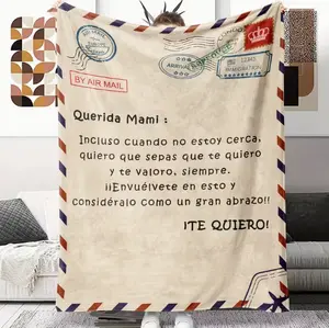 A blanket for Mama and Papa with a heartfelt message in Spanish—a warm, cozy, and soft throw blanket perfect for sofas, beds, offices, camping, travel, and home decor. A Mother’s Day gift, or a personalized Mother’s Day gift.