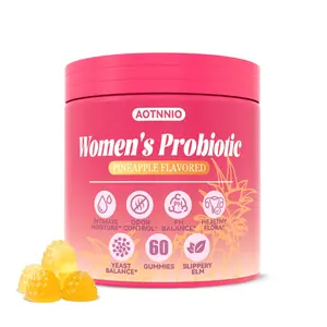 Summervibes Feminine Probiotics Gummies for pH Balance - Slippery Elm, Lactobacillus Blend - Gut & Immune Support - Pineapple Gummies, 60 Count (Pineapple)