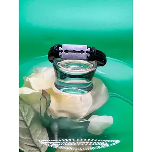 Leather Razorblade Bracelet - Simple Product Title Using Provided Information