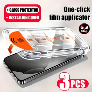 3 Pcs Privacy Dust-Free Installation Screen Protector, compatible with iPhone 11 Pro Max, iPhone 11 Pro and iPhone 11, one-click application, full coverage, glossy finish and fingerprint resistance