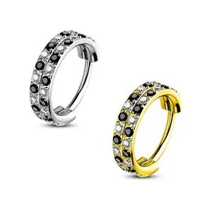 Oufer 20G Checkered Double Row Nose Ring