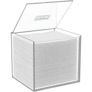 Transparent Acrylic Box for Storing Cleaning Towels XL Size (Towel Not Included), Can Hold 50 Disposable Cleaning Towels XL Size, Used for Storing Facial Towels Bathroom Cabinet Storage Box, Container for Storing Facial Dry Cleaning Towels