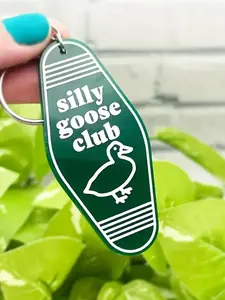 Summer Unisex Cute Letters & Goose Graphic Keychain for Bags, Trendy Creative Novelty Key Fob & Key Holder for Car Keychain, Chic Accessories As Gift for Women & Men, Keychain Bag Pendant