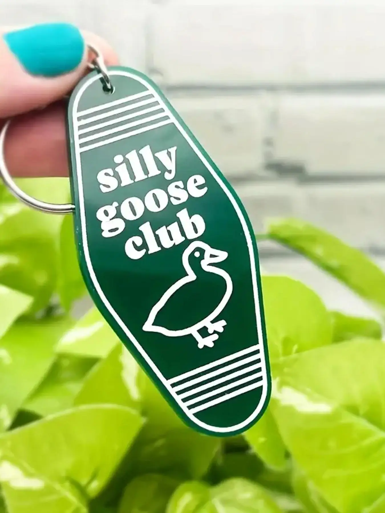 Summer Unisex Cute Letters & Goose Graphic Keychain for Bags, Trendy Creative Novelty Key Fob & Key Holder for Car Keychain, Chic Accessories As Gift