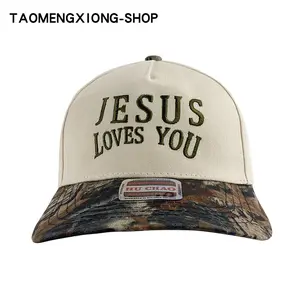 “Jesus loves you” unisex cotton cap, vintage-style embroidered trucker cap symbolizing Jesus’ blessing—the best baseball cap, a Christian hat suitable for all seasons, fashionable and trendy; wear it and become one of Jesus’ most devout followers.