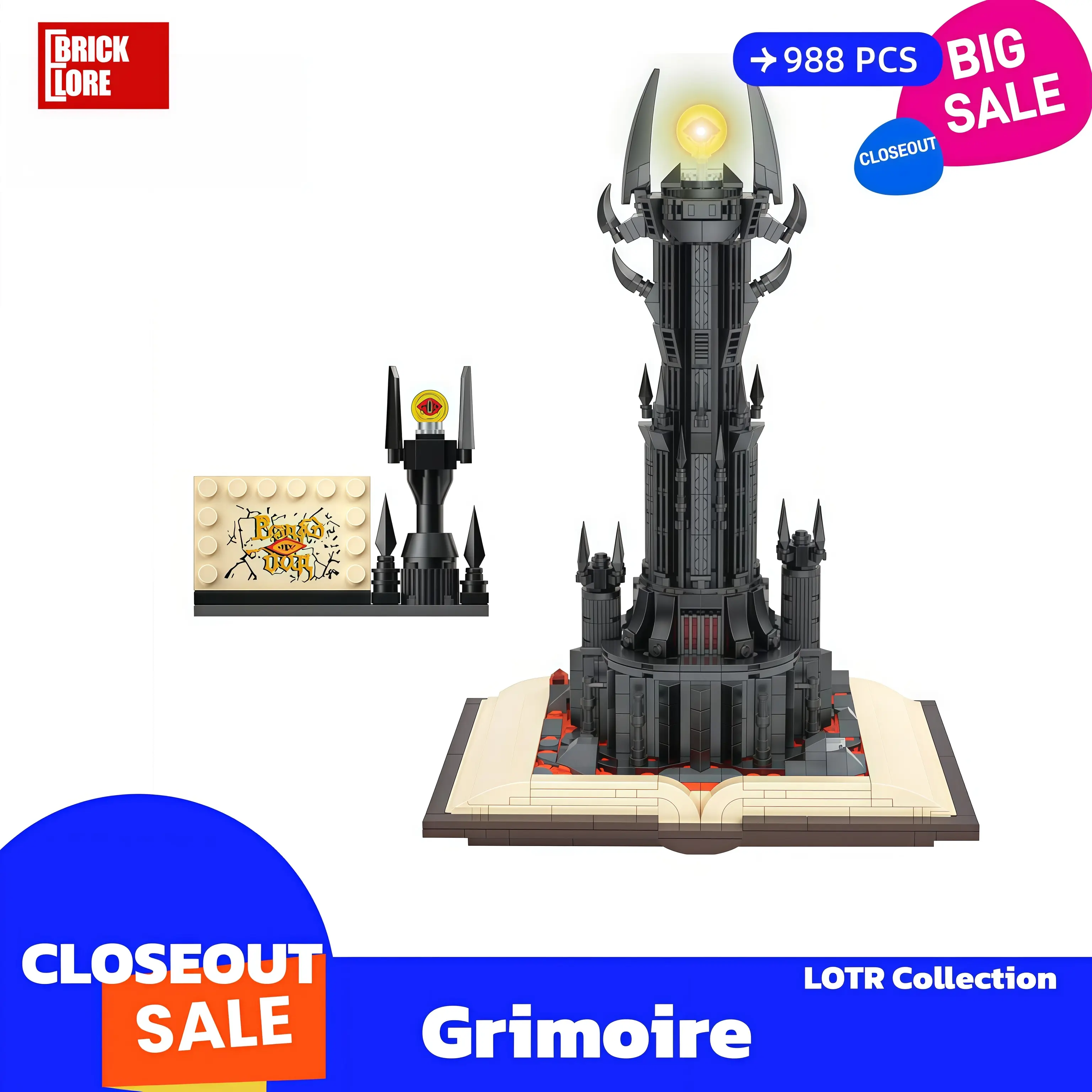 [BrickLORE](SHIP FREE) Grimoire LOTR collection 988 Pieces