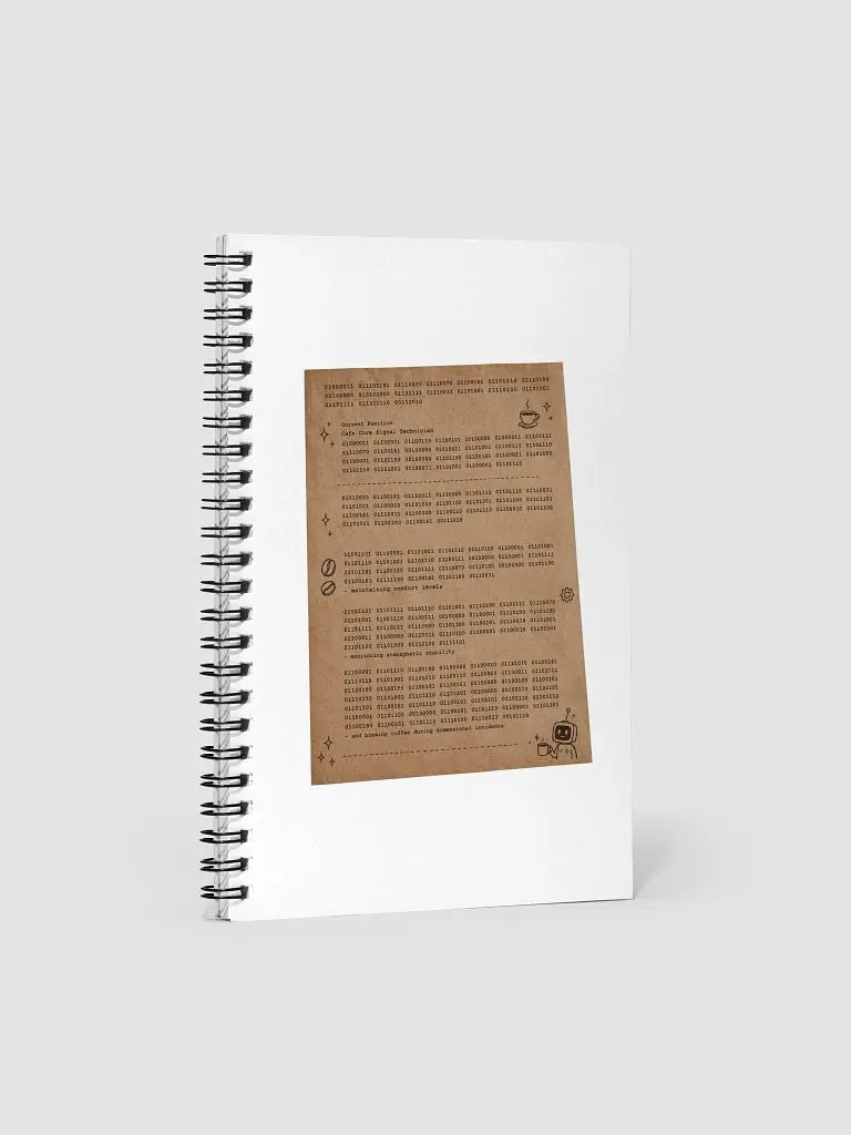 Carl's Signal Notes Journal - Office Stationery Journaling Supplies with Hidden Images, Textured Paper, Book Shape, Printed Text Designs, Lightweight, Binary Artwork, Lo-Fi Aesthetic, Coding Notes