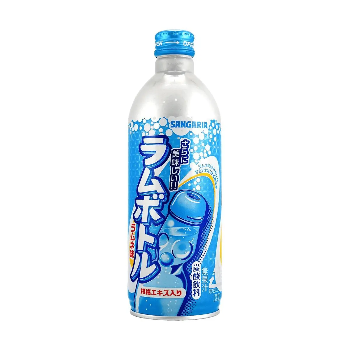 SANGARIA Ramune Soda Original Flavor - Japanese Carbonated Drink, 500g Bottle