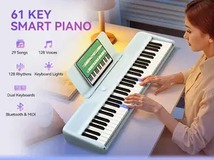 61 - key Teaching Electronic Piano with Light - up Follow - along Function, Ideal for Beginners and Extremely Easy to Learn
