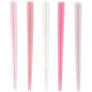 5 Pairs Fiberglass Reusable Chopsticks, Non-Slip, 5 Pairs Gift Set (Pink)