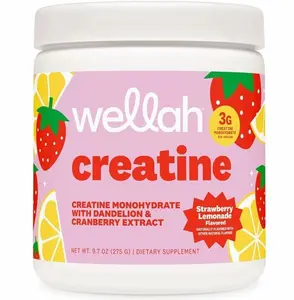 Wellah Creatine for Women - Creatine Monohydrate with Dandelion & Cranberry Extract (50 Servings, Strawberry Lemonade)