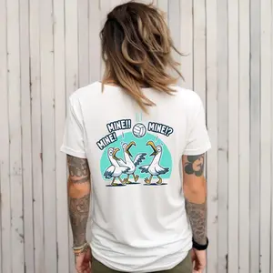 Funny Bird Playing Volleyball Shirt - Seagulls Beach Unisex T-Shirt - Sarcastic Volleyball Apparel, Volleyball Graphic Tee