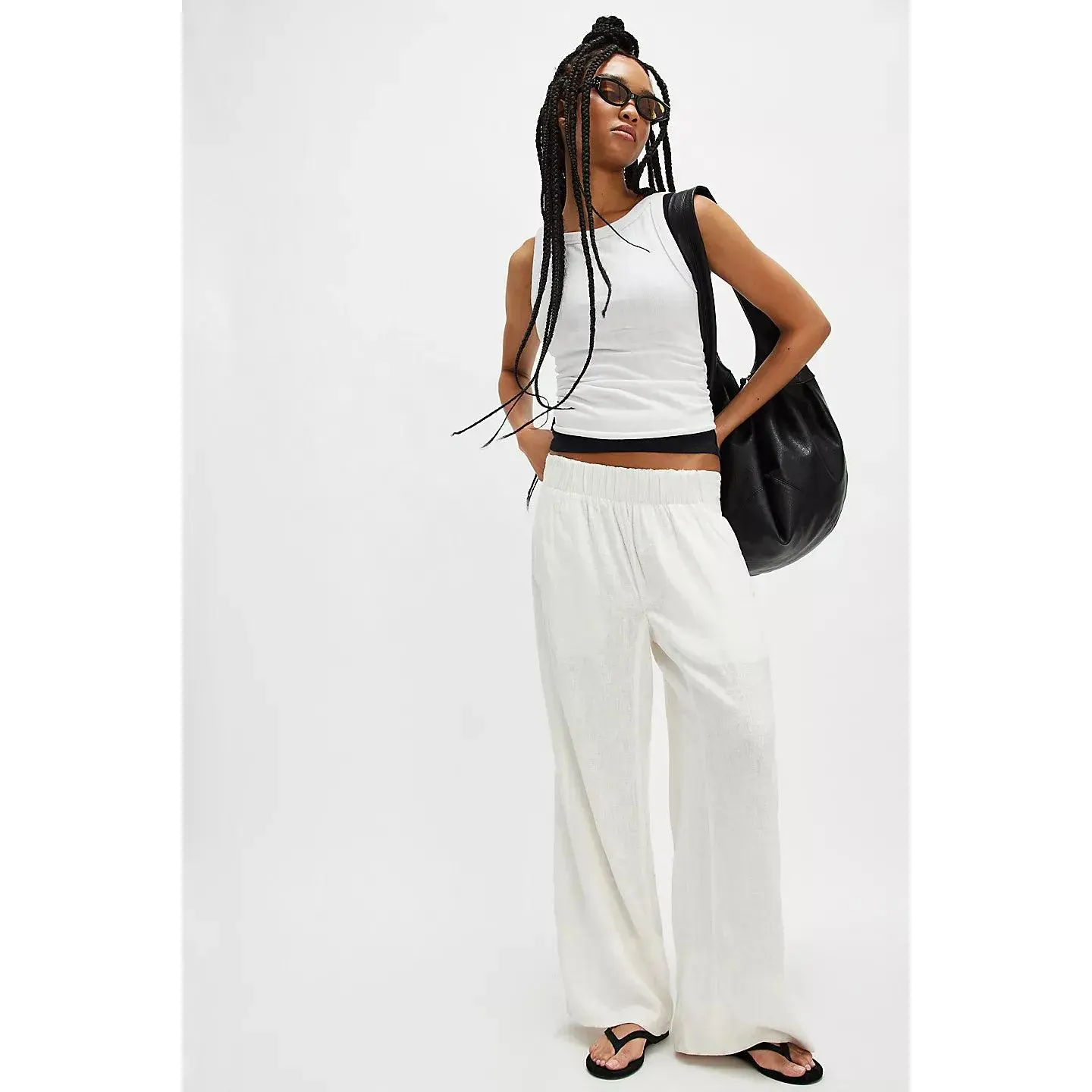 Free People Day's End Linen Pull-On Pants