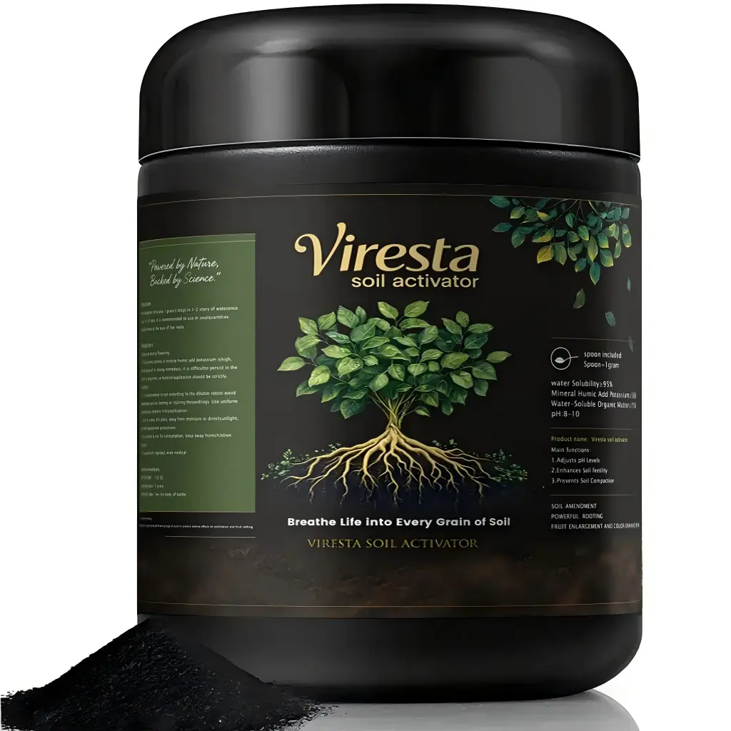 Viresta Soil Revitalizer 13.8oz - Concentrated Humic Acid Plant Food Enhancer for Lawn & Garden, Boosts Root Growth & Nutrient Uptake, Yields 266 Gal
