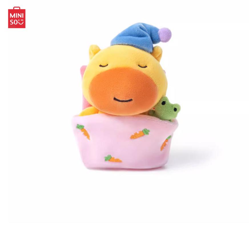 MINISO Capybara Lulu Goofy Plush Sleep Hug Doll Funny Expression Sleep Companion Pillow Soft Plush Toy Doll Bedroom Decoration Birthday Gift
