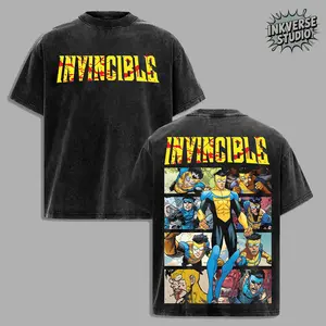 InkVerse Limited Edition Emperor Mark Grayson Invincible War Season 4 Comic Graphic Tee, Invincible MCU Animated Series T Shirt, Superhero Punch Comic Design, Oversized Streetwear Unisex Tee, Vintage Bloody Comic Style, Gift for Invincible Fan