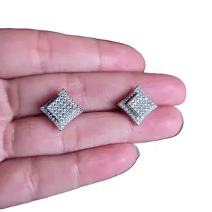 Square Moissanite Stud Earrings