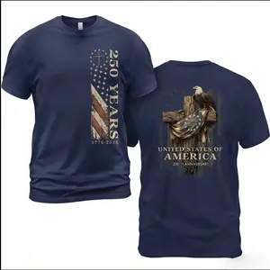 Patriotic Nautical Tee Celebrating 250 Years T-shirt for men, American Flag and Eagle Symbols Military Veteran Pride T-Shirt,4th of July T-shirt