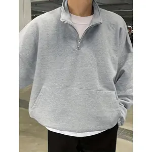 Men's Half-Zip Long Hoodie Pullover |   Casual Fashionable Autumn and Winter Couple Outfit |   Gift for Family, Boyfriend, Husband