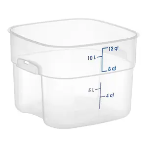 Cambro CamSquares FreshPro 12 Qt. Translucent Square Polypropylene Food Storage Container with lid