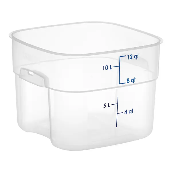 Cambro CamSquares FreshPro 12 Qt. Translucent Square Polypropylene Food Storage Container with lid
