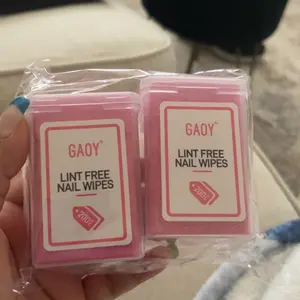 GAOY Lint Free Nail Wipes, 400 Pcs Nail Polish Remover Pads, Non-Woven Cotton Pads Gel Cleaning Wipes, Manicure Supplies for Professional Salon and DIY Art