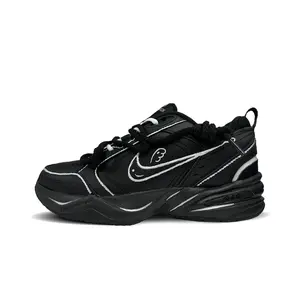 Nike Air Monarch 4 Custom Sneakers in Black and Silver for Men and Women: Low-Top Dad Shoes with Slip-Resistant and Durable Design Trending Shoes, House White Official Shoes to Get / Maison Mihara