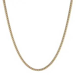 HZMAN Cuban Chain for Men Stainless Steel Men's Gold Chain Diamond Cut Hip Hop Link Chains Necklace 16-30 Inch