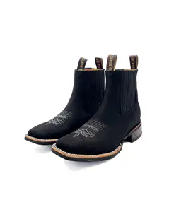 Ankle Boot Black Nobuck Rubber Sole