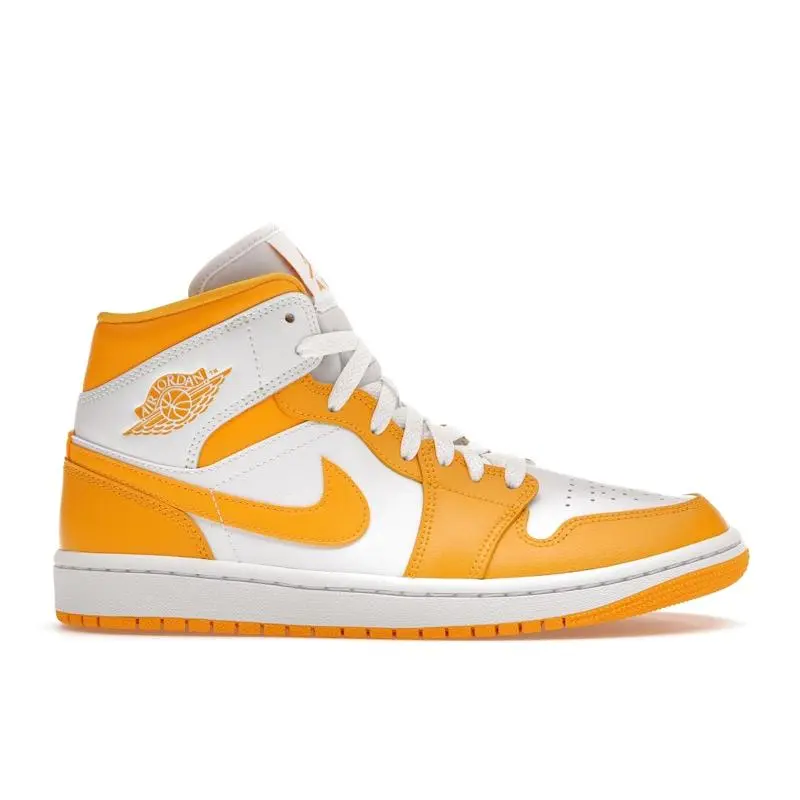 Jordan Women's 1 Mid White University Gold, from StockX