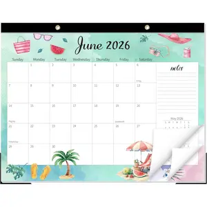 Monthly Large Desk Calendar 2026-2027 - 19 Months 22" x 17" Calendar from Jun. 2026 to Dec. 2027, Large Monthly Planner with Holiday Watercolor Design for Office School  Organizing