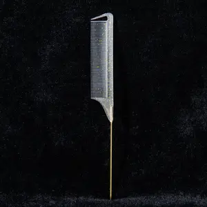 【Random Color】1 Count Comb Rat Tail Combs with Parting Tip Steel Pin for Women Teasing Comb for Sectioning, Parting, Splitting, Styling Hair Stainless Steel Metal Pintail  Heat Resistant