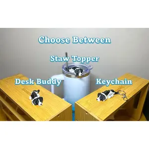 3D Printed Articulating Dog – Flexi Straw Topper, Keychain or Desk Buddy