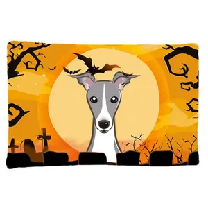 212 MAIN Standard-Size Halloween Italian Greyhound Pillowcase - Artist-Designed, Breathable, Moisture-Wicking Bedding Linen