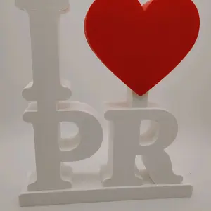 I Love PR – Island Sign | Boricua Home Decor | Office Desk Sign | Caribbean Gift