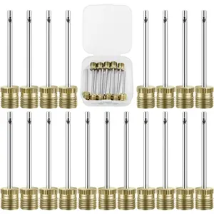 20 Pack Brass Ball Pump  with Storage Case - Heavy Duty No Break Air Pump  for Basketball