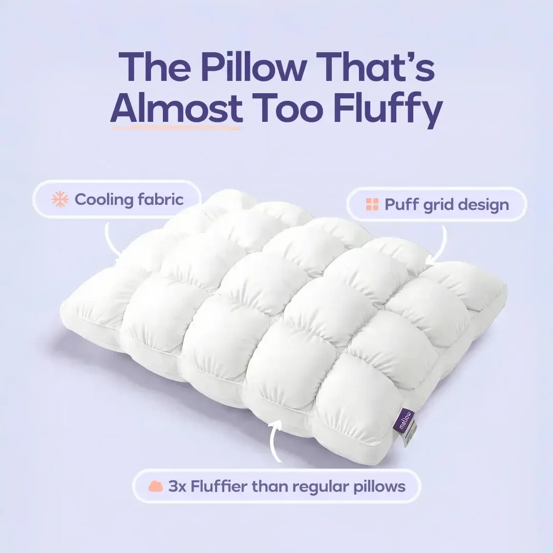 Soft Quilted Puff Grid Design Pillow, Fluffy Plush Bed Pillow with Cloud like Comfort, Breathable Support Pillow for Side, Back & Stomach Sleepers, Cozy Bed Pillow for Better Sleep